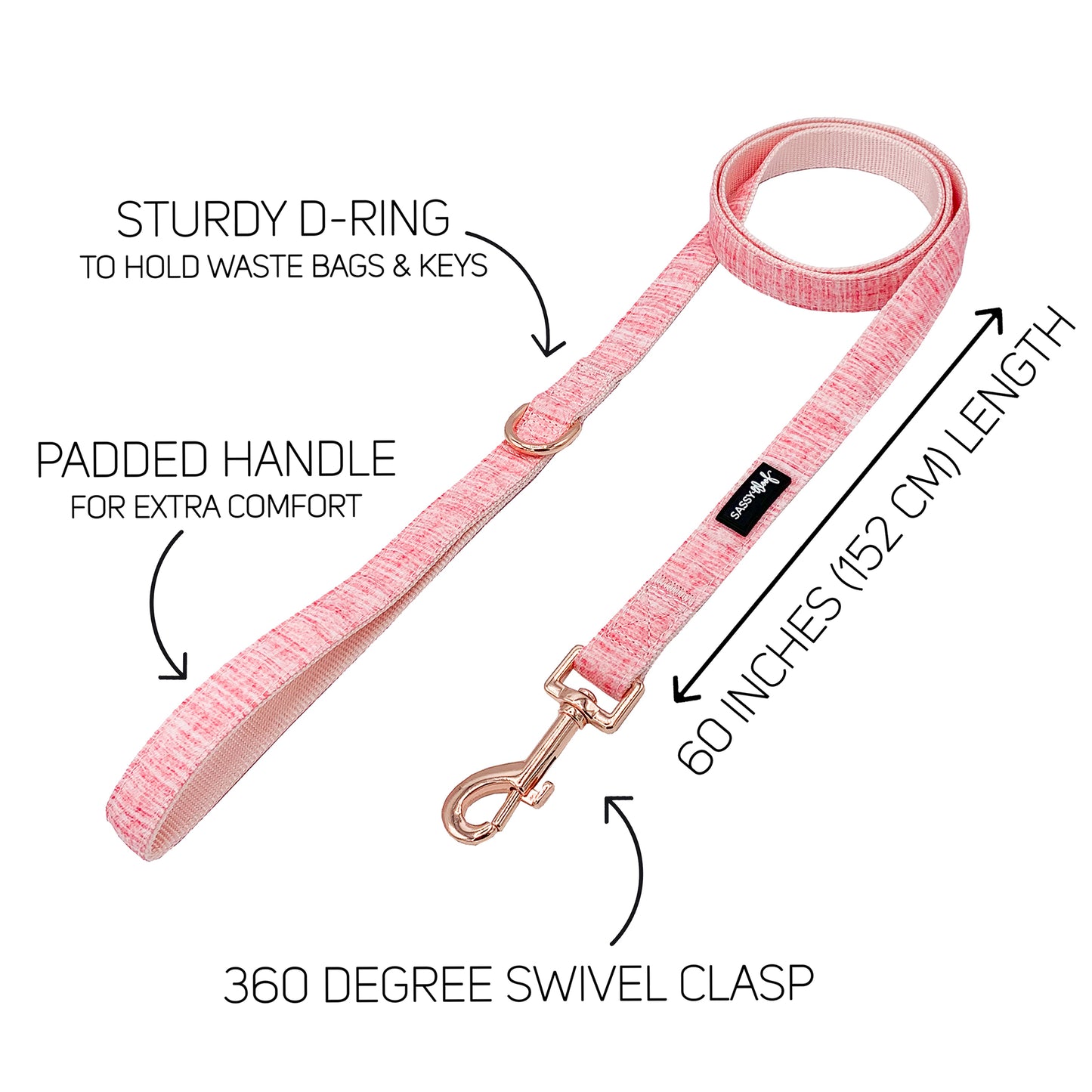 'Dolce Rose' Fabric Dog Leash