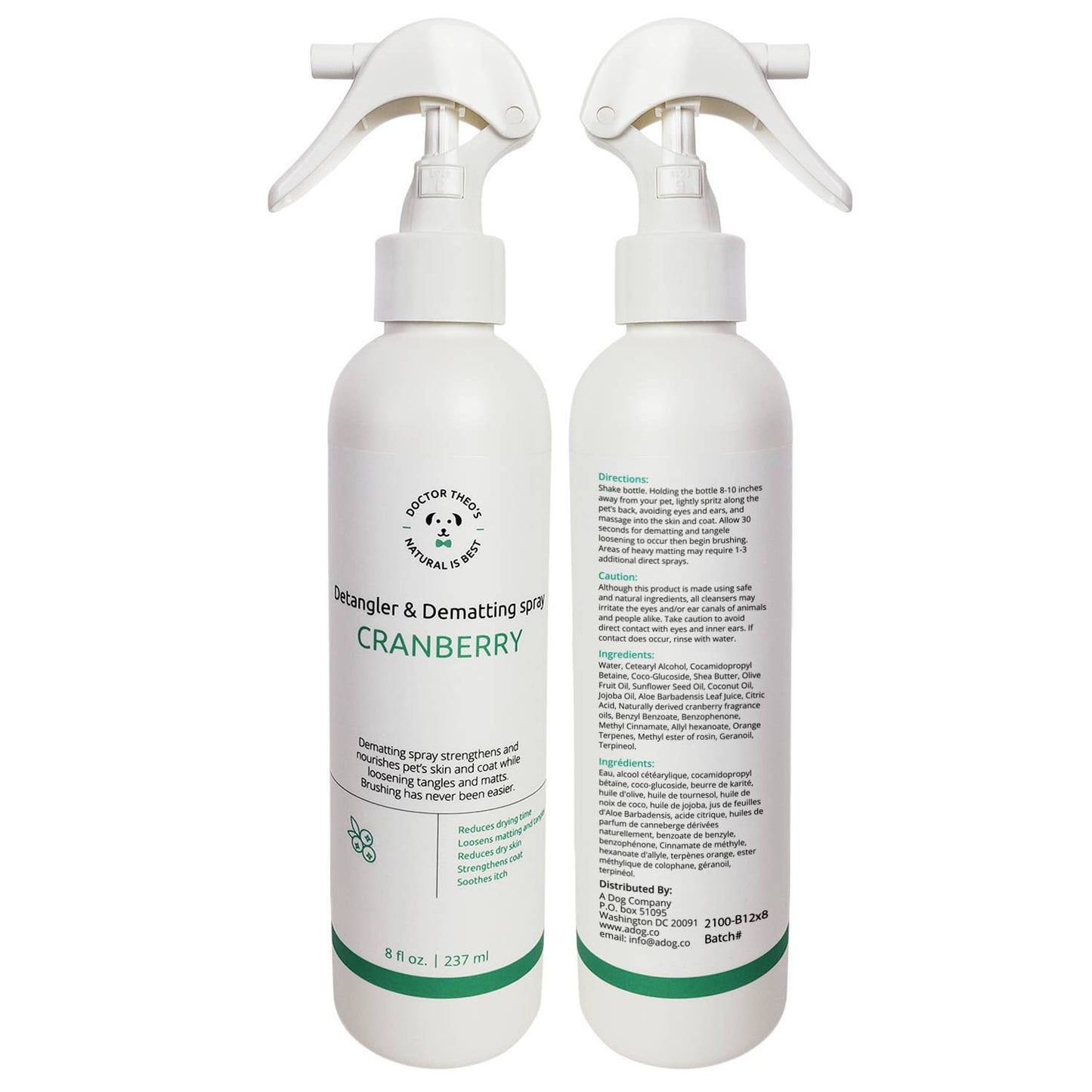 Dr. Theo's Detangler & Dematting Spray - Cranberry - (8 oz)