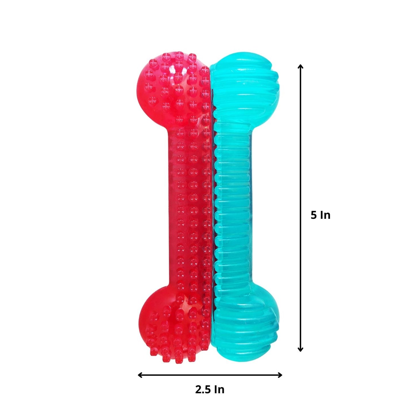 Textured Rubber Bone Dog Chew Toy - Dual Colored