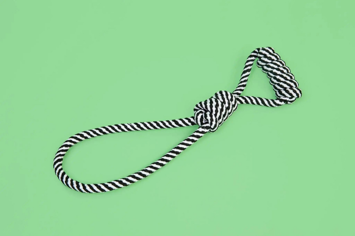 Striped Knot Rope Toy - Black