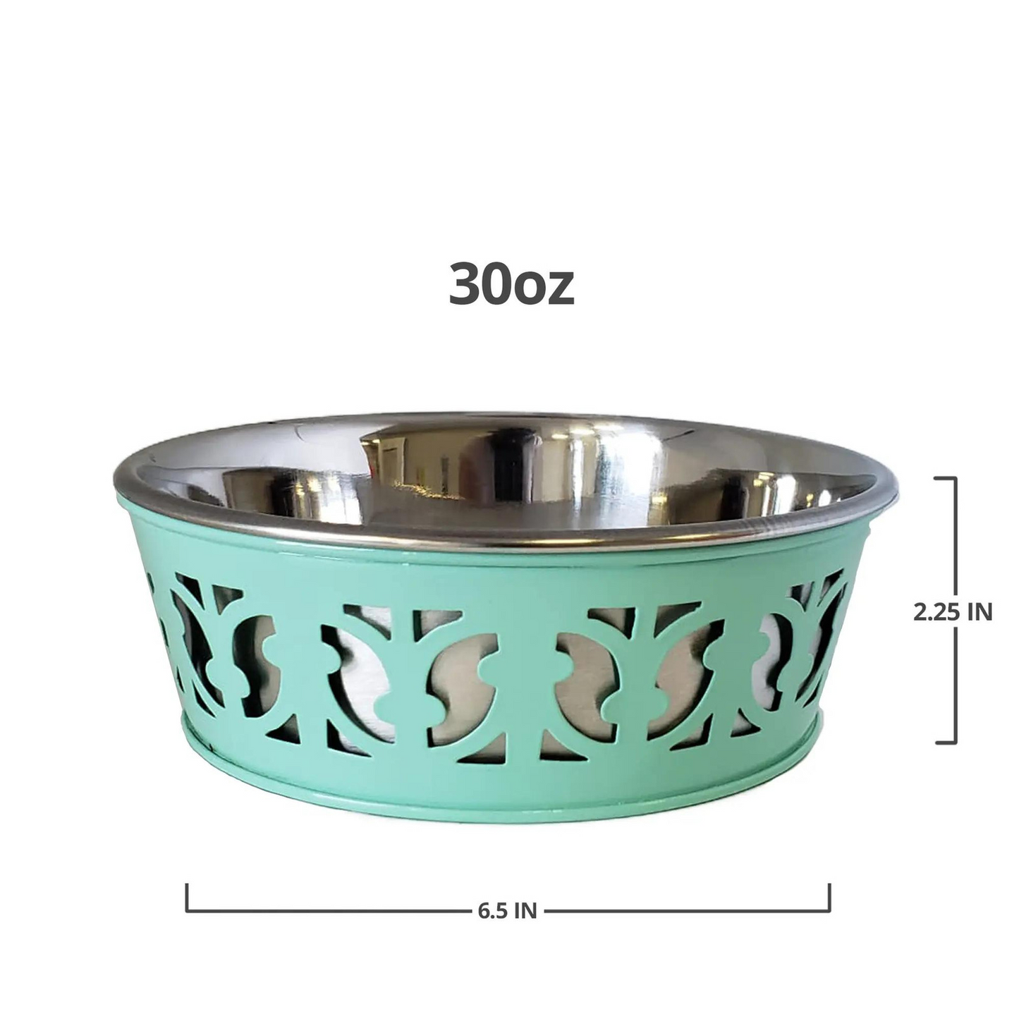 Farmhouse Stainless Steel Dog Bowl - Mint Green
