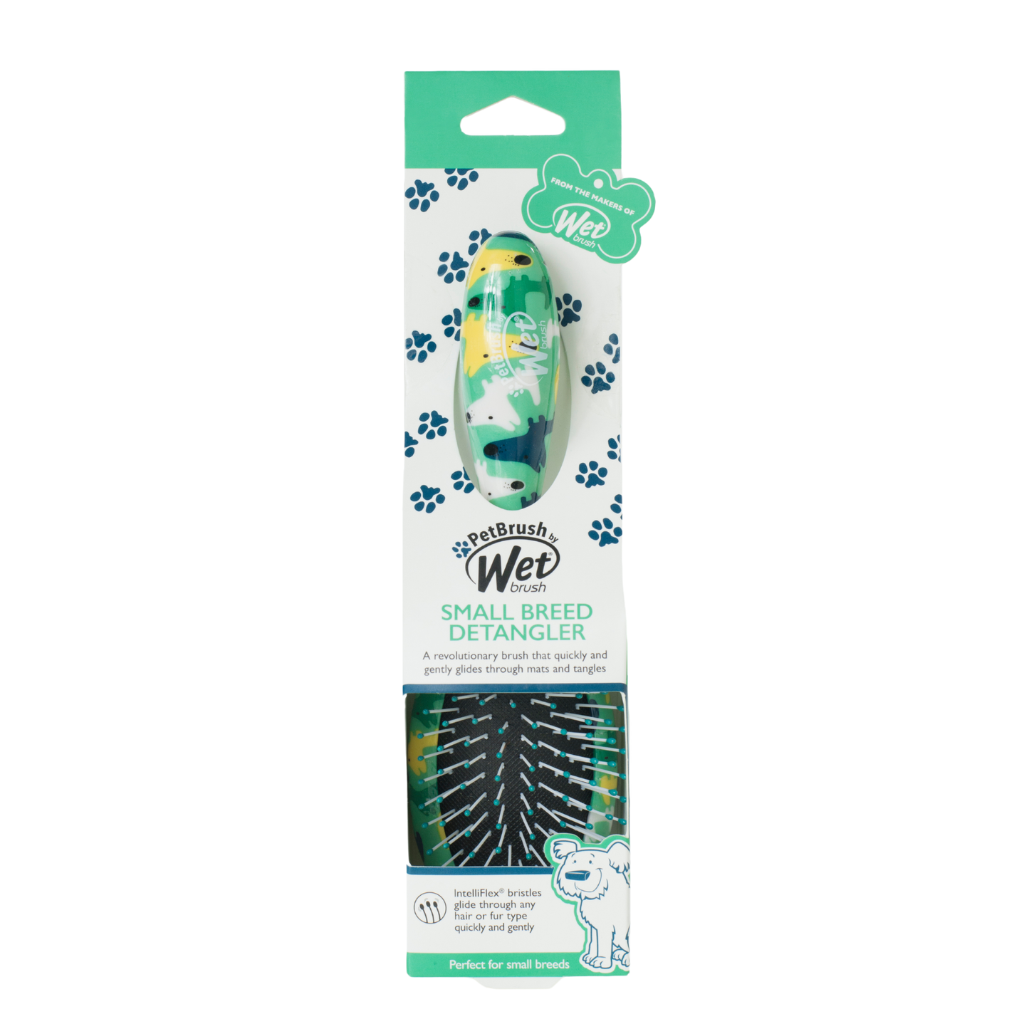 PetBrush Small Breed Detangler Brush - Dog Camo