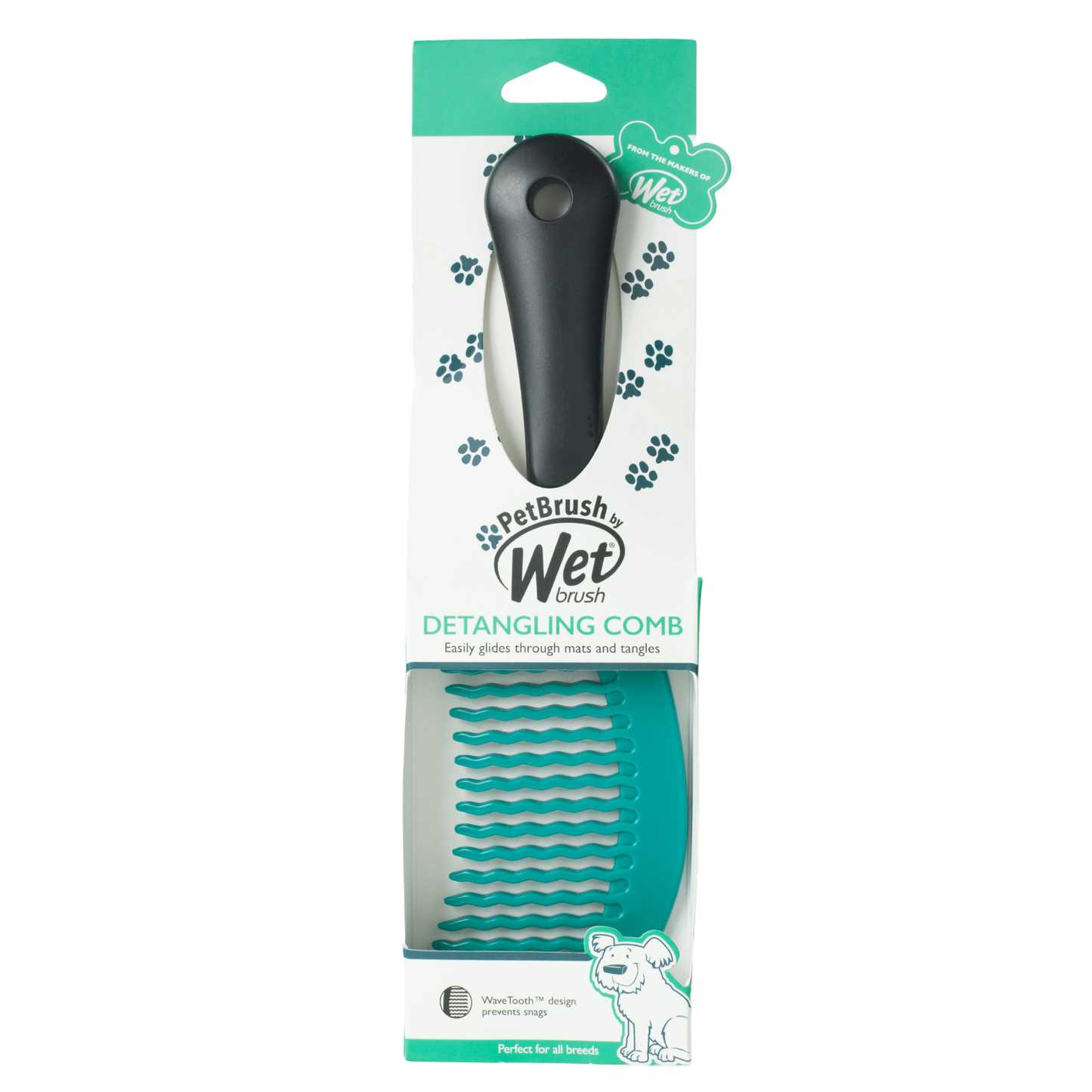PetBrush Detangler Comb - Teal