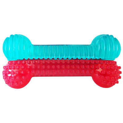 Textured Rubber Bone Dog Chew Toy - Dual Colored