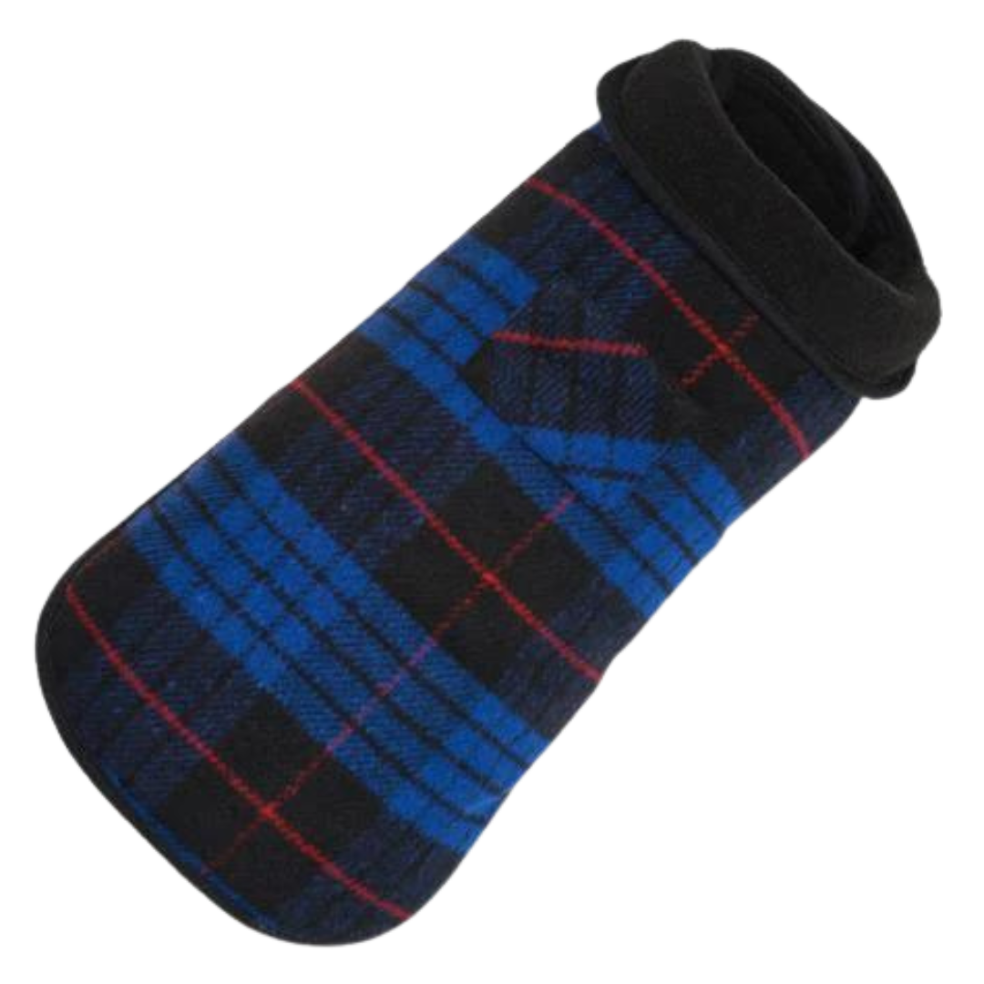 Blue Plaid Fleece Lined Coat