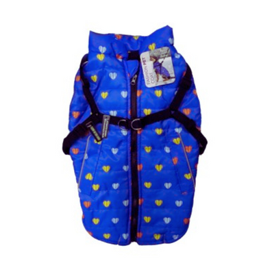 Puffy Heart Harness Coat - Fashion Pet - Blue