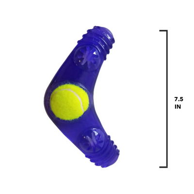 Boomerang Tennis Ball Squeaker Dog Toy