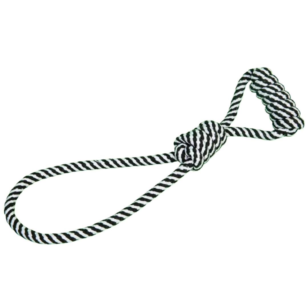 Striped Knot Rope Toy - Black