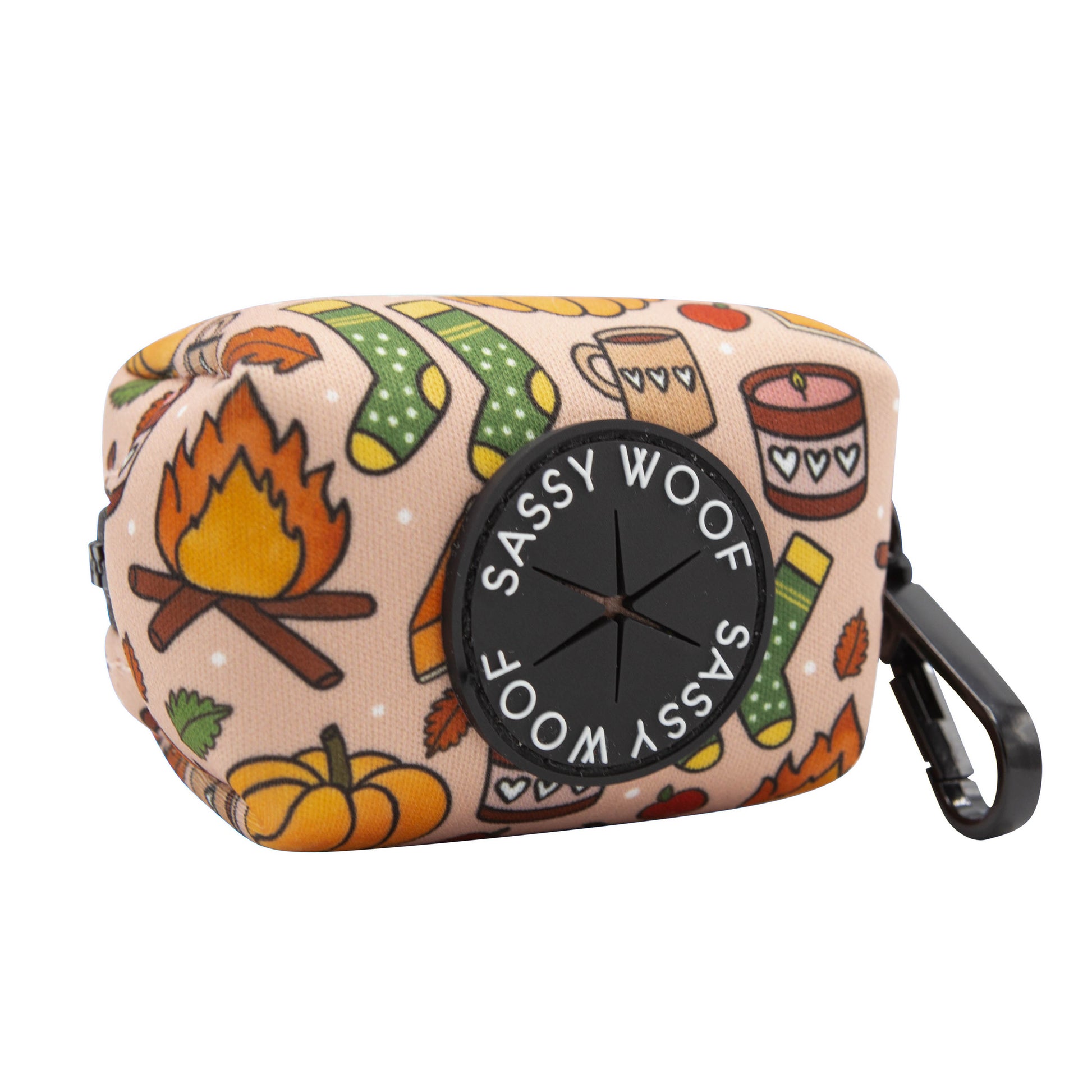 dog poop bag dispenser with autumn elements