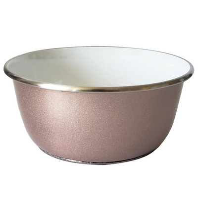 Deep Dog Bowl - Paw Print Design - Rose Gold