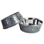 Farmhouse Stainless Steel Dog Bowl - Gray