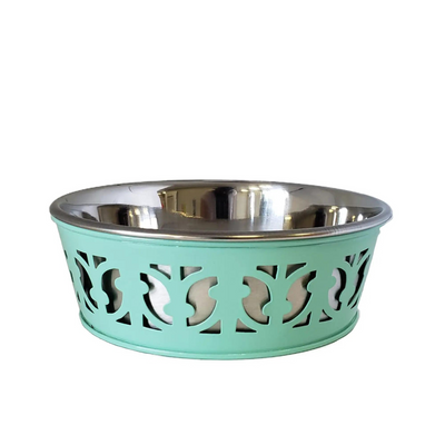 Farmhouse Stainless Steel Dog Bowl - Mint Green