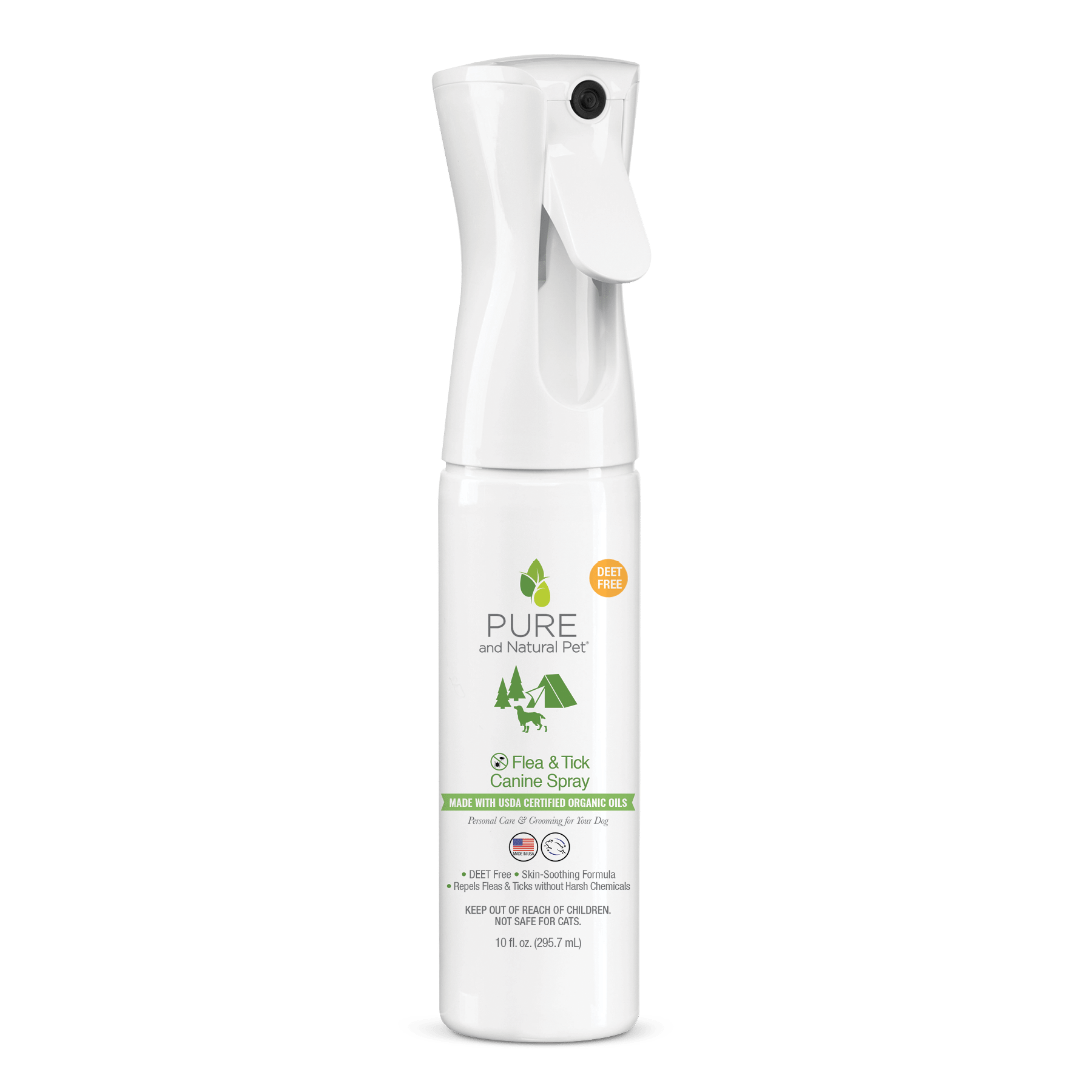 flea and tick canine spray with organic oils