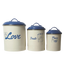 French Blue Food & Treat Canisters (Set of 3)
