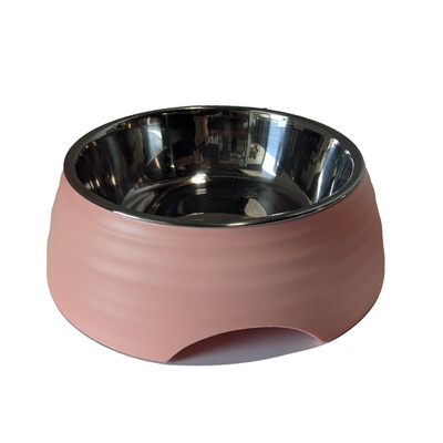 Ripple Melamine Stainless Steel Dog Bowl - Coral - (12.5 oz)