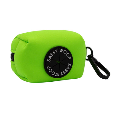 dog poop bag dispenser in neon green
