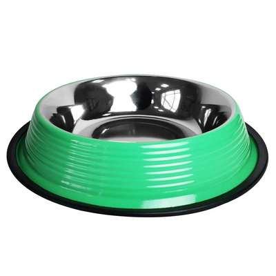 Non Skid Ribbed Dog Bowl - Irish Green - 8 oz