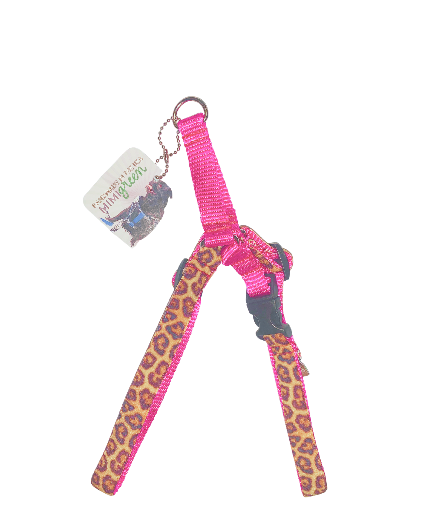 Mimi Easy On Dog Harness - Leopard Swiss Velvet - Raspberry