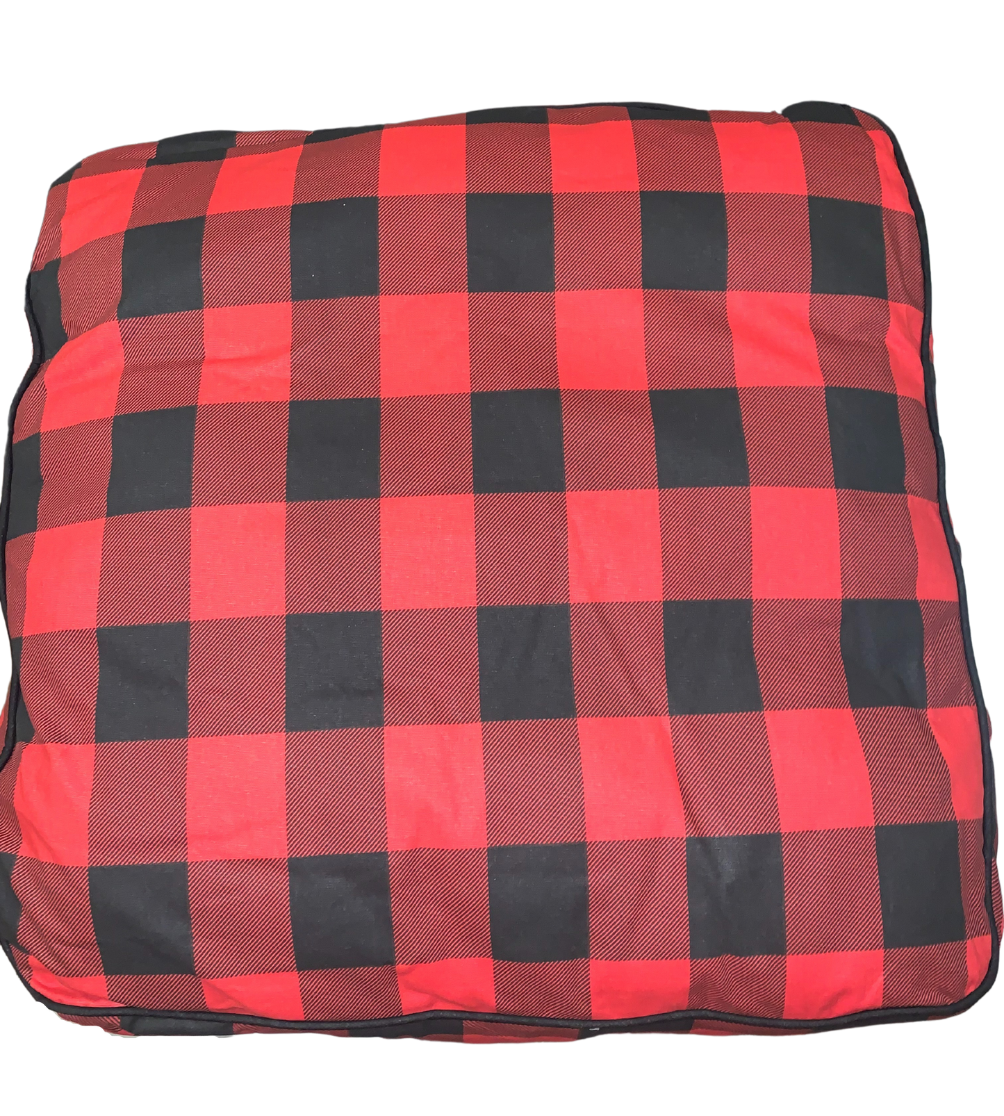 Buffalo Plaid Dog Bed - Light Grey or Red