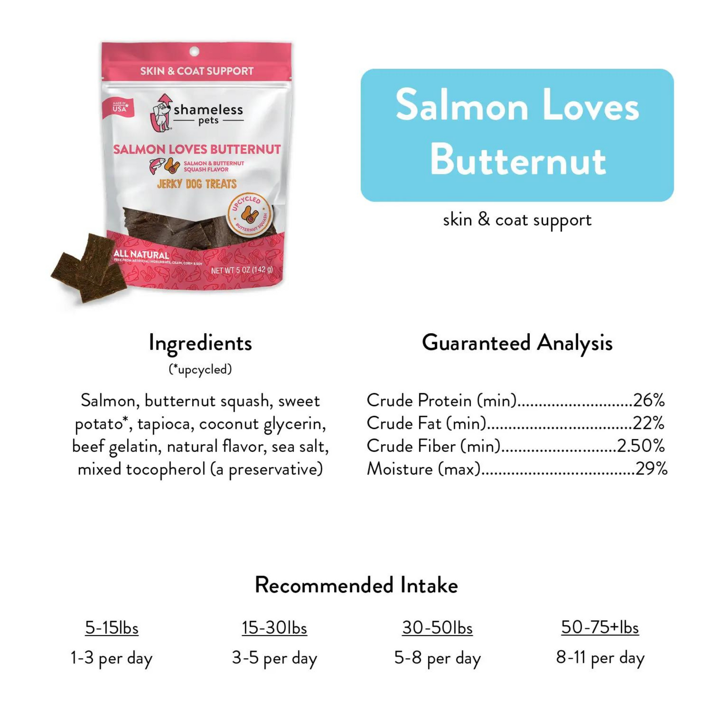 Salmon Loves Butternut Jerky Dog Treats