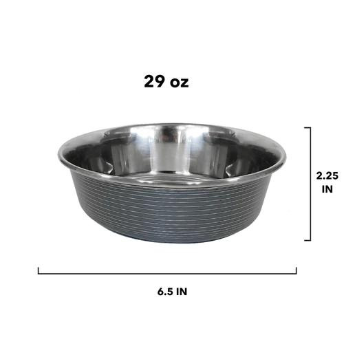 Striped Deluxe Stainless Steel Bowl - 29 oz - (3 colors)