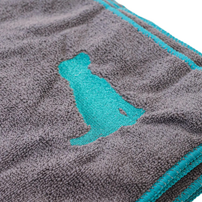 Quick Drying Microfiber Dog Bath Towel - Gray & Teal