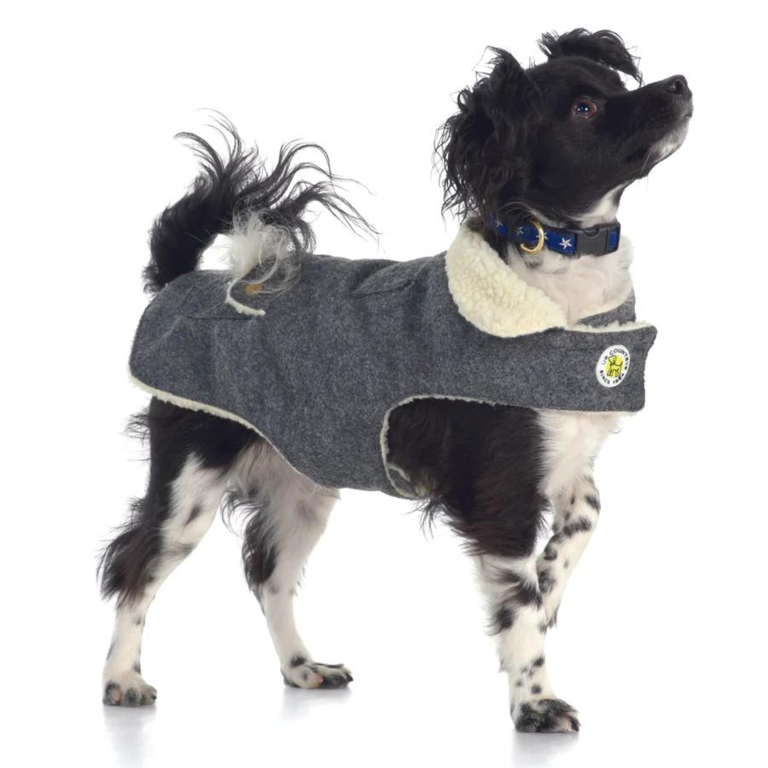 Wool Fleece Lined Coat - Gray