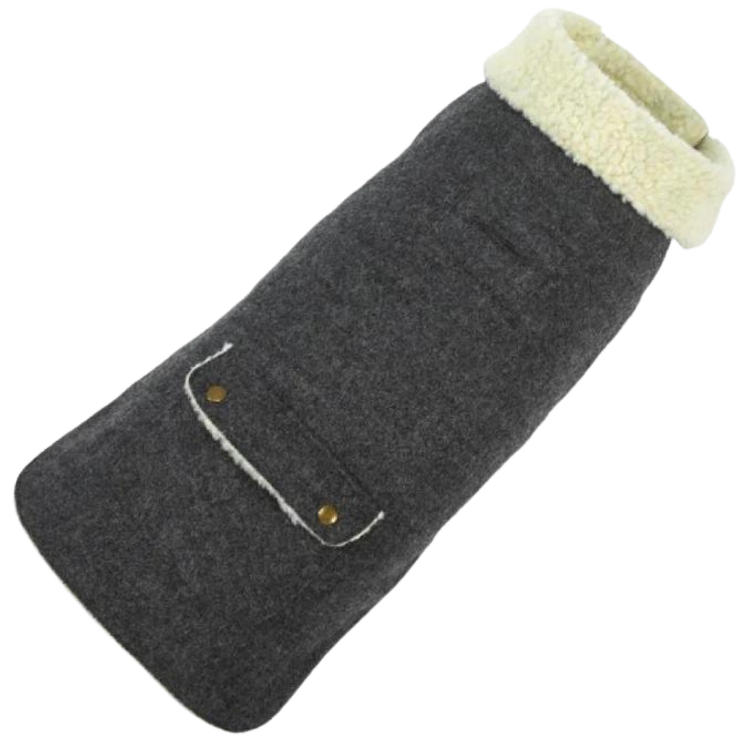 Wool Fleece Lined Coat - Gray